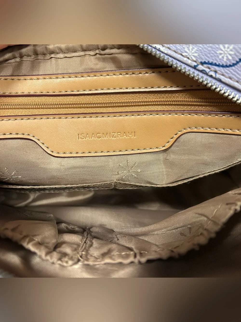 Isaac Mizrahi Lavender and Blue Paisley Print Bag